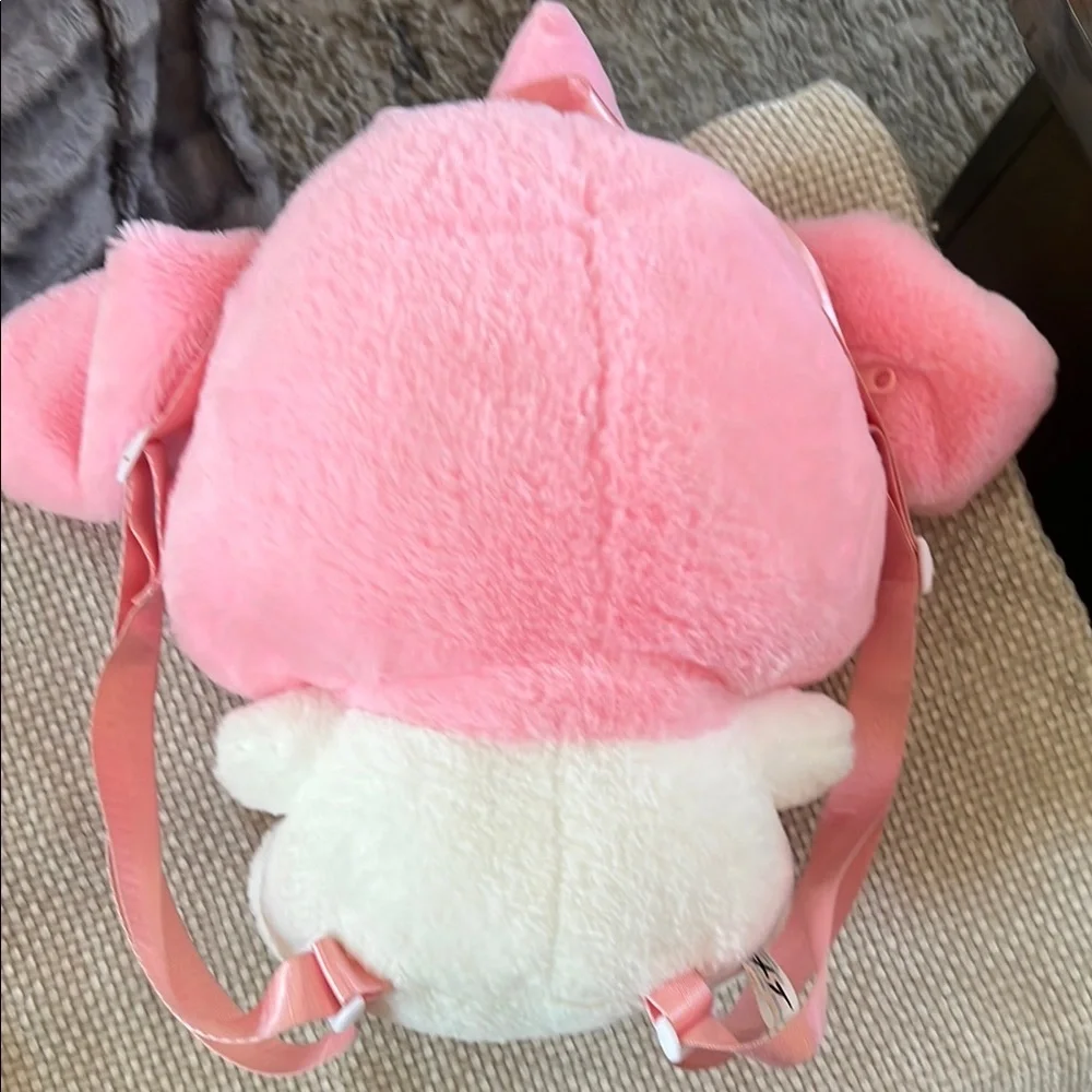Pink and White My Melody Plush Backpack GUC